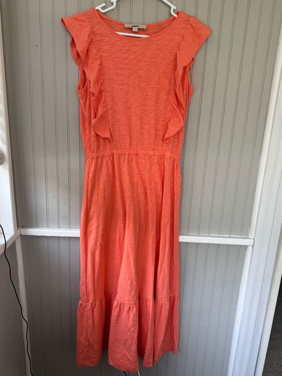 LOFT Dresses & Skirts - LOFT Orange Flutter-Sleeve Maxi Dress